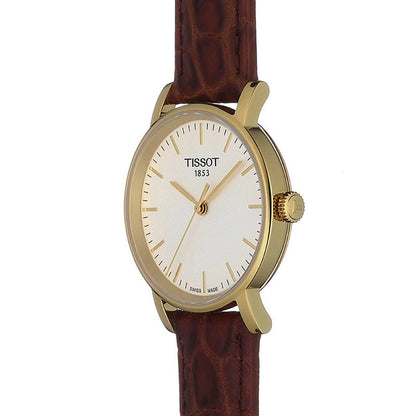Everytime Small 30MM Gold Leather Brown