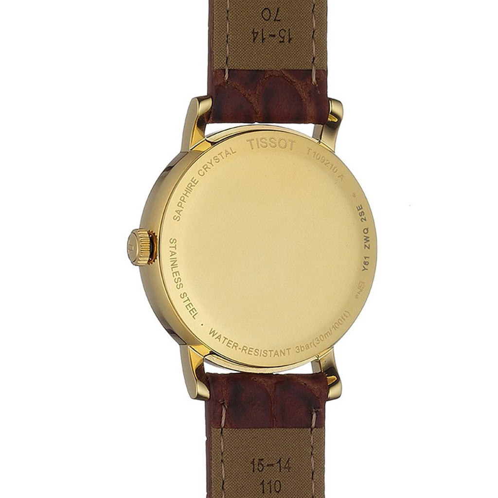 Everytime Small 30MM Gold Leather Brown
