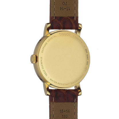 Everytime Small 30MM Gold Leather Brown
