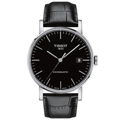 Everytime Gent 40MM Swissmatic Black Leather Black