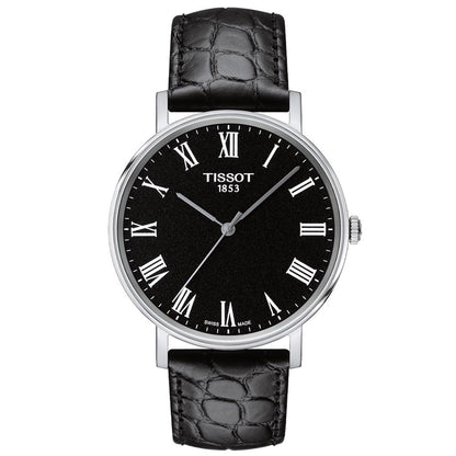 Everytime Medium 38MM Black Leather Black