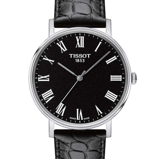 Everytime Medium 38MM Black Leather Black