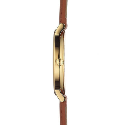 Everytime Medium 38MM Gold Leather Brown
