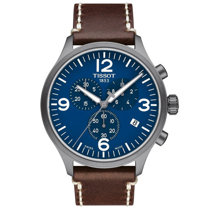 Chrono XL Classic 45MM Blue Leather Brown