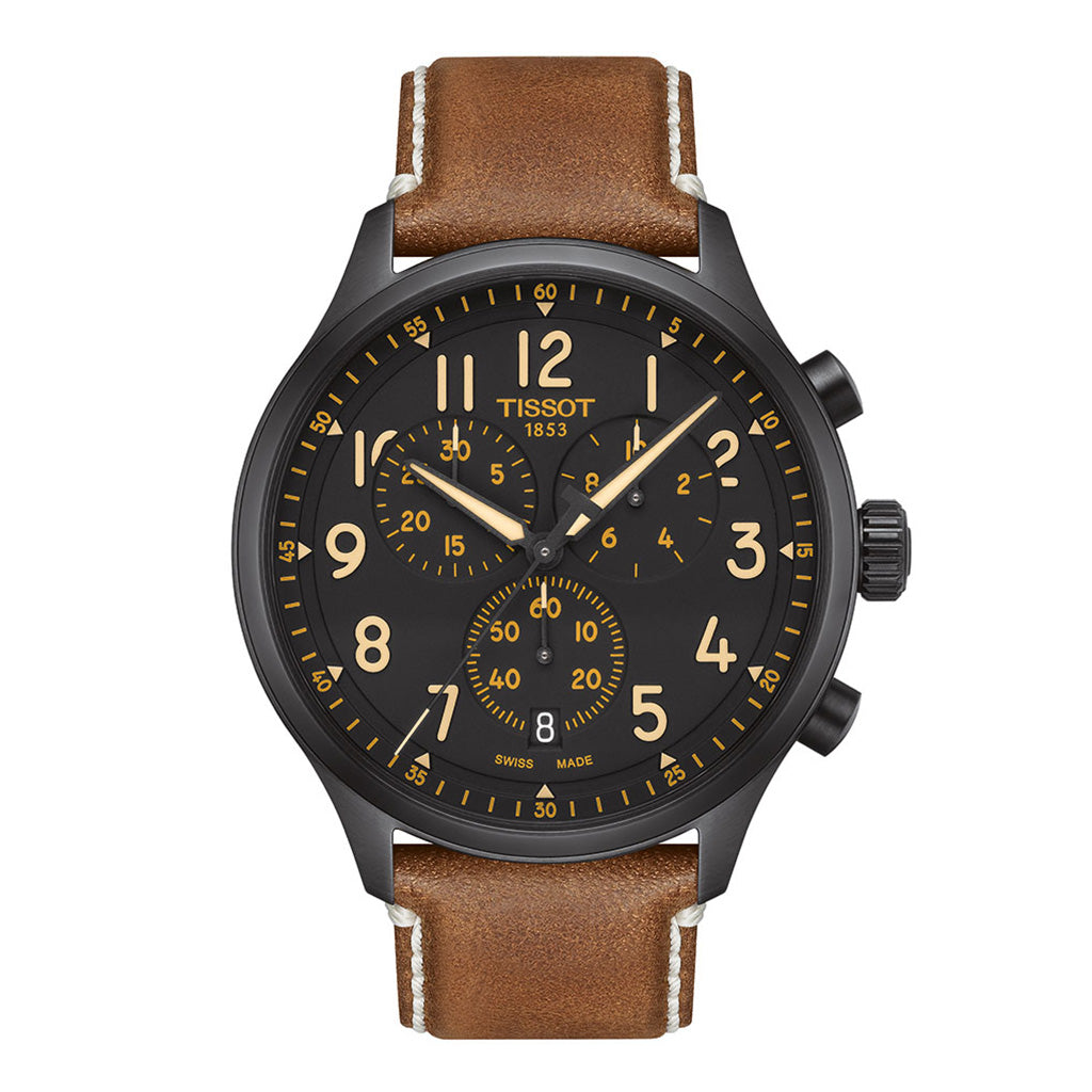 Chrono XL Classic 45MM Vintage Black Leather Brown