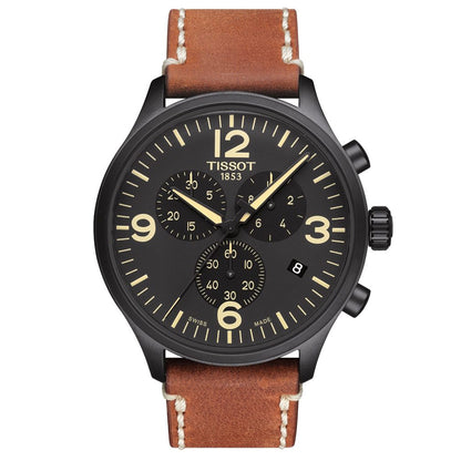 Chrono XL Classic 45MM Black Leather Brown