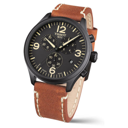 Chrono XL Classic 45MM Black Leather Brown