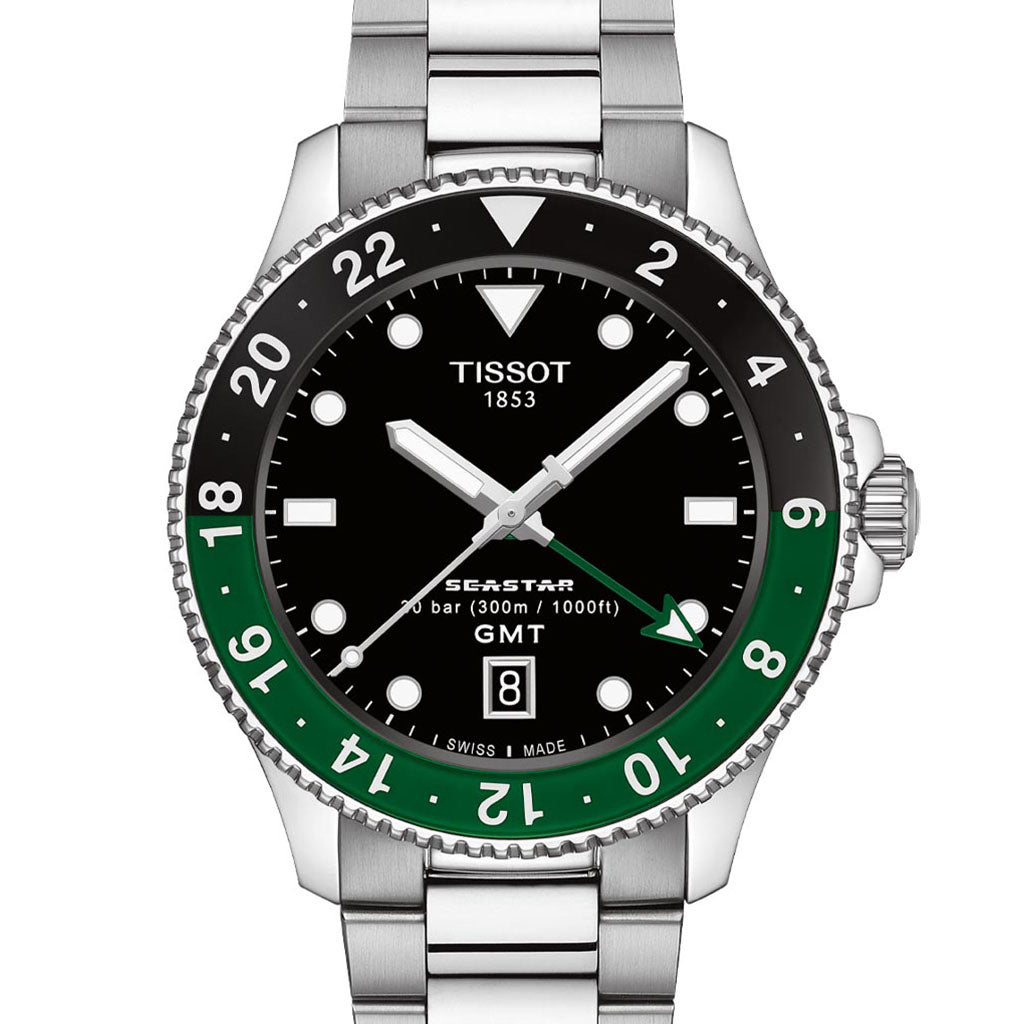Tissot Seastar 1000 GMT Black/Green 40mm T1208521105100