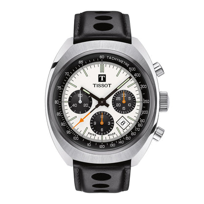 Heritage 1973 Chronograph Silver Leather Black - Limitiert