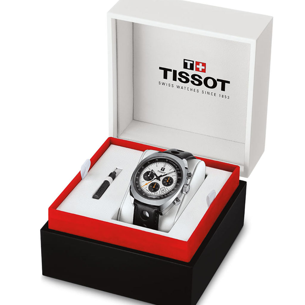 Heritage 1973 Chronograph Silver Leather Black - Limitiert