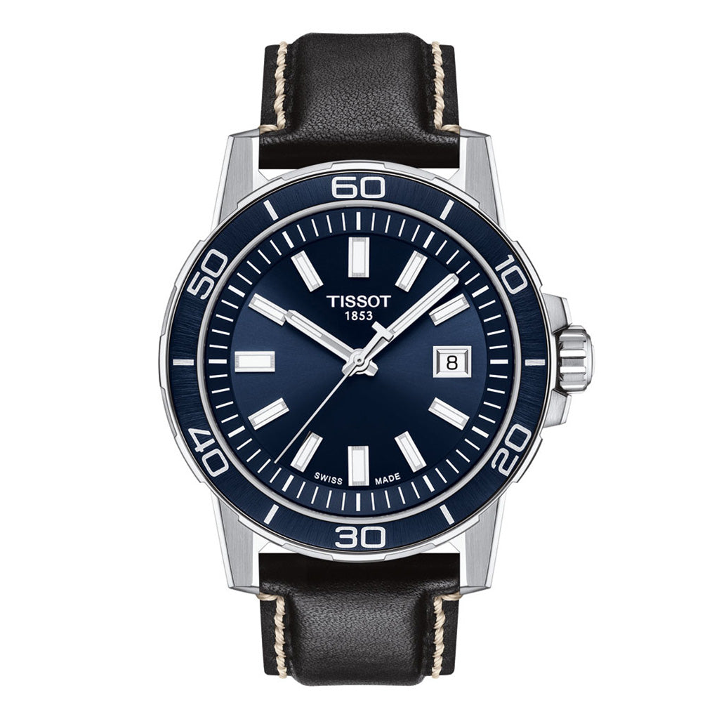 Supersport Gent 44MM Dark Blue Leather