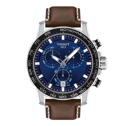 Supersport Chrono 45MM Blue Leather Brown