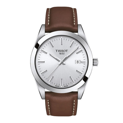 Gentleman 40MM Silver Leather Brown (Ausstellungsstück)