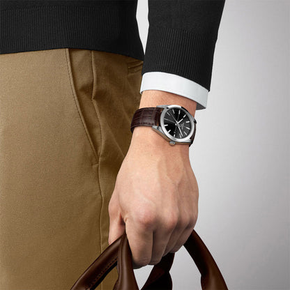Gentleman 40MM Black Leather Brown
