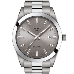 Tissot T-Classic Gentleman T127.410.44.081.00 Armbanduhr mit silberfarbenem Aluminiumgehäuse und silberfarbenem Aluminiumarmband
