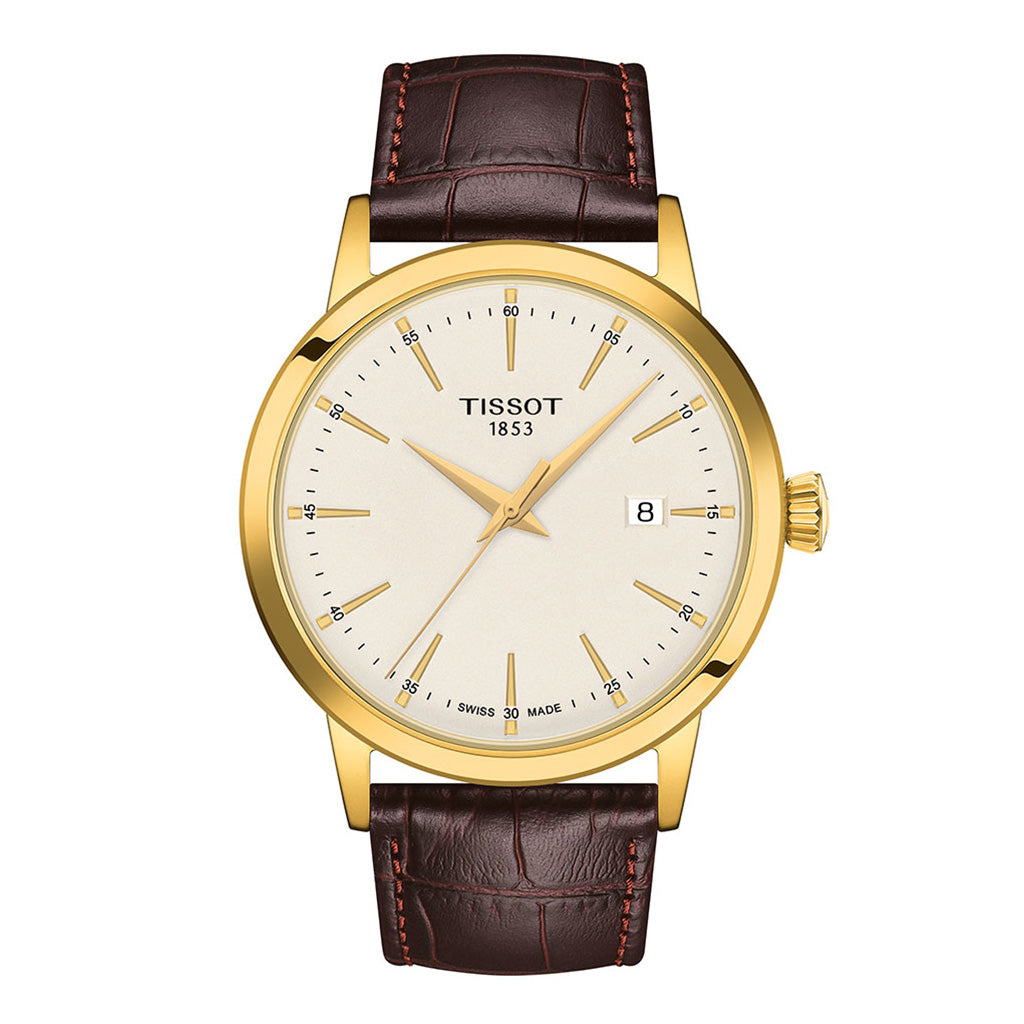 Classic Dream 42MM Gent Ivory Leather Brown