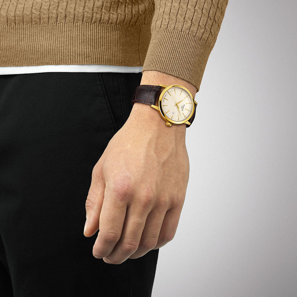 Classic Dream 42MM Gent Ivory Leather Brown