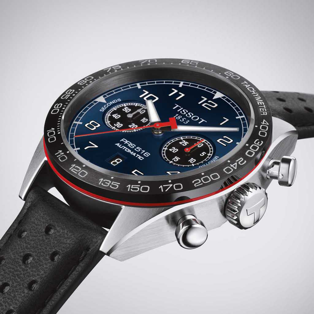 PRS 516 45MM Automatic Chrono Blue Leather Black