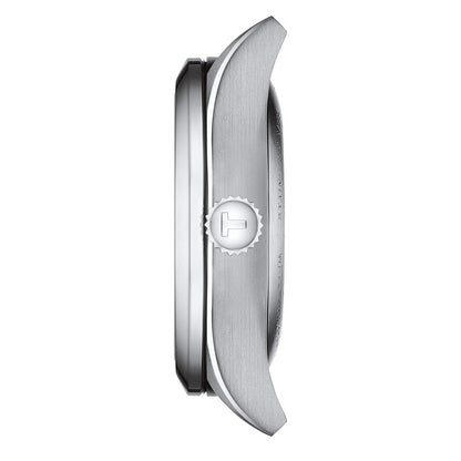 T-My Lady 29MM Silver Metal And Leather Dark Blue