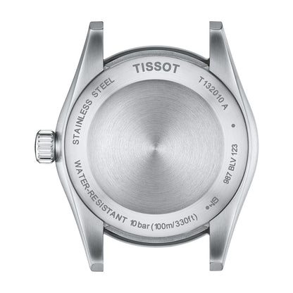 T-My Lady 29MM Silver Metal And Leather Dark Blue
