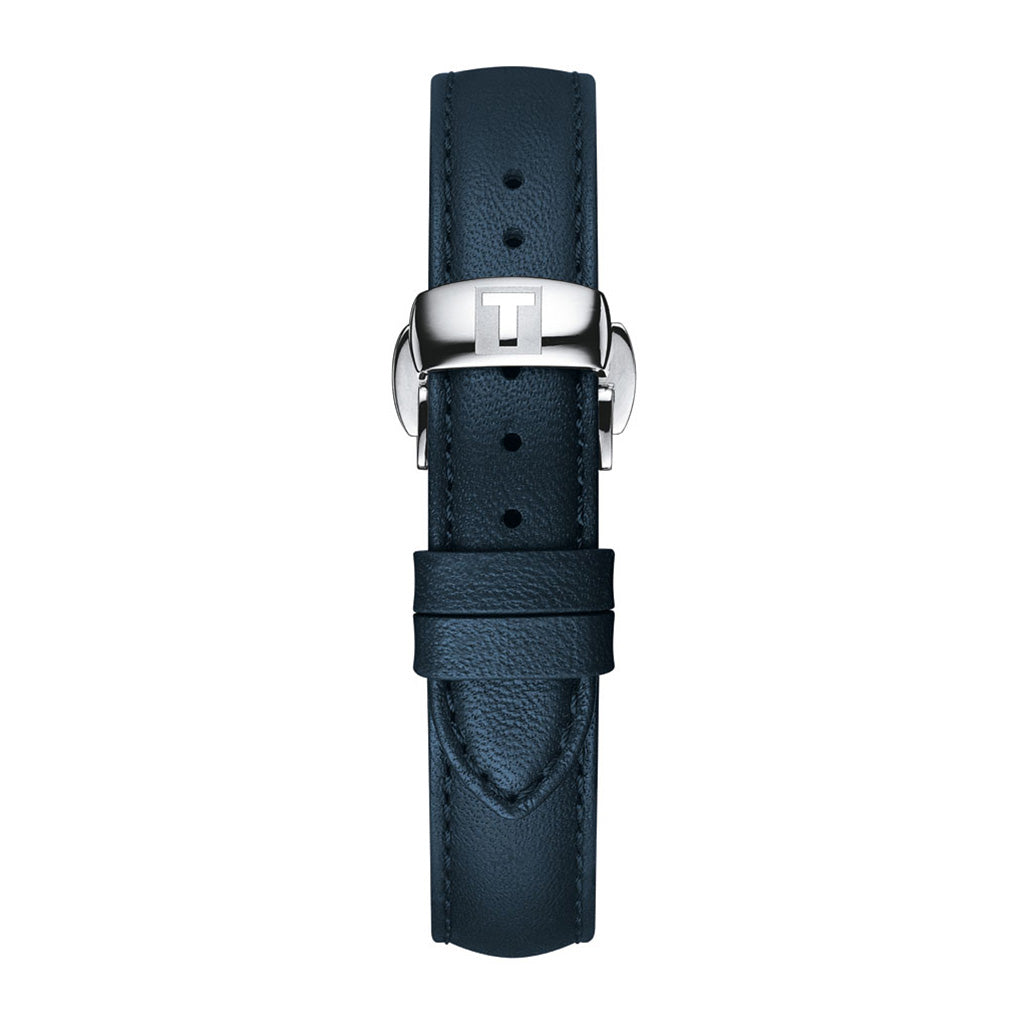 T-My Lady 29MM Silver Metal And Leather Dark Blue