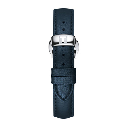 T-My Lady 29MM Silver Metal And Leather Dark Blue