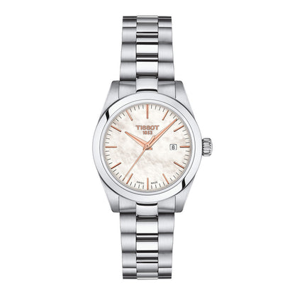 T-My Lady 29MM Mother of Pearl Metal And Leather White