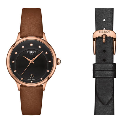 Odaci-T 33MM Diamonds Black-Roséold Leather Brown & Black (Ausstellungsstück)