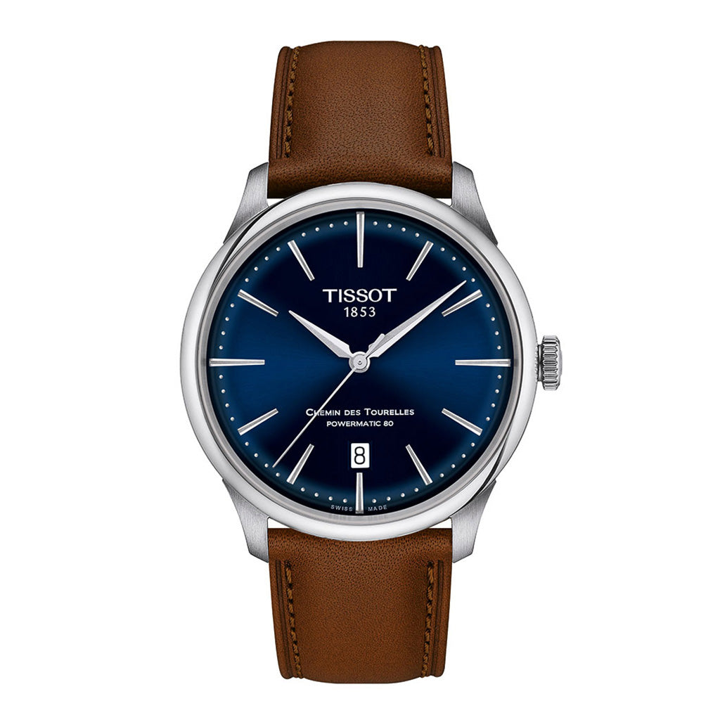 Chemin des Tourelles 39MM Powermatic 80 Blue Leather