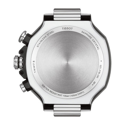 T-Race 45MM Chronograph Silver Rubber Black