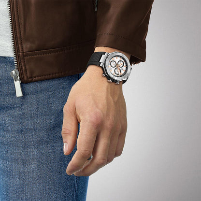 T-Race 45MM Chronograph Silver Rubber Black