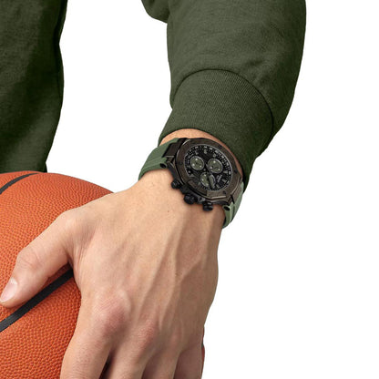 T-Race 45MM Chronograph Green Rubber Black