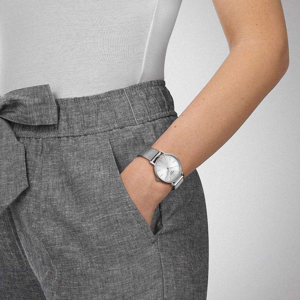 Everytime Lady 34MM Silver Milanaise