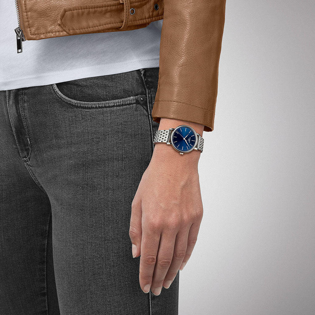 Everytime Lady 34MM Dark Blue Stainless Steel
