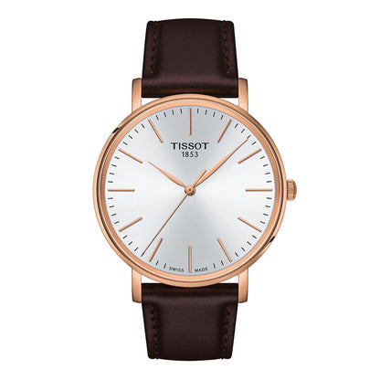 Everytime Gent 40MM Silver Leather Brown