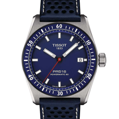 Tissot PR Powermatic 80 Steel Blue - Leather T1494071604100