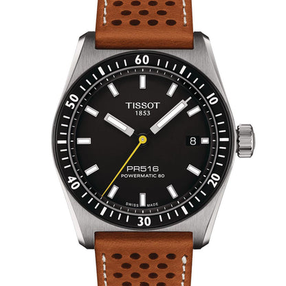 Tissot PR Powermatic 80 Steel Black - Leather T1494071605100