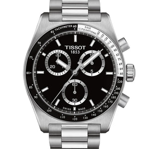 Tissot T-Sport PR516 Chronograph Black Metal T1494171105100 Chronograph mit silberfarbenem Edelstahlgehäuse und silberfarbenem Armband