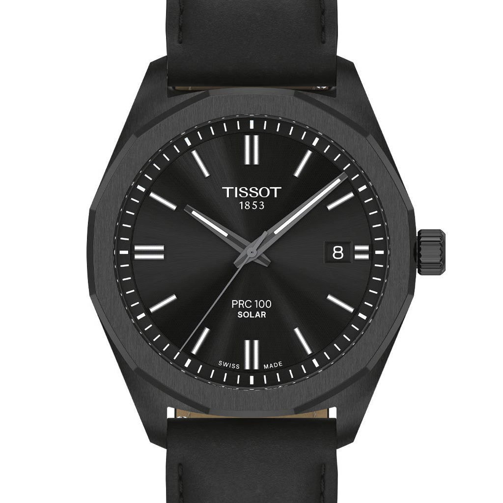 Tissot PRC 100 Solar 39 mm Quartz Black Leather T1514223605100