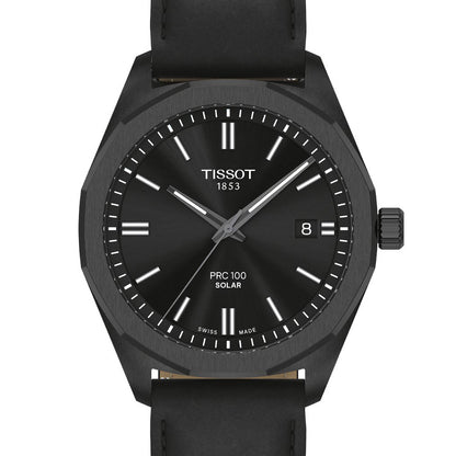 Tissot PRC 100 Solar 39 mm Quartz Black Leather T1514223605100
