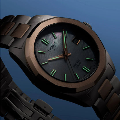 Tissot PRC 100 Solar 34MM White Metal Bicolor