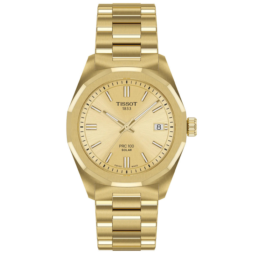 Tissot PRC 100 Solar 34MM Gold Metal Gold