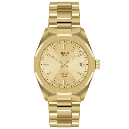 Tissot PRC 100 Solar 34MM Gold Metal Gold