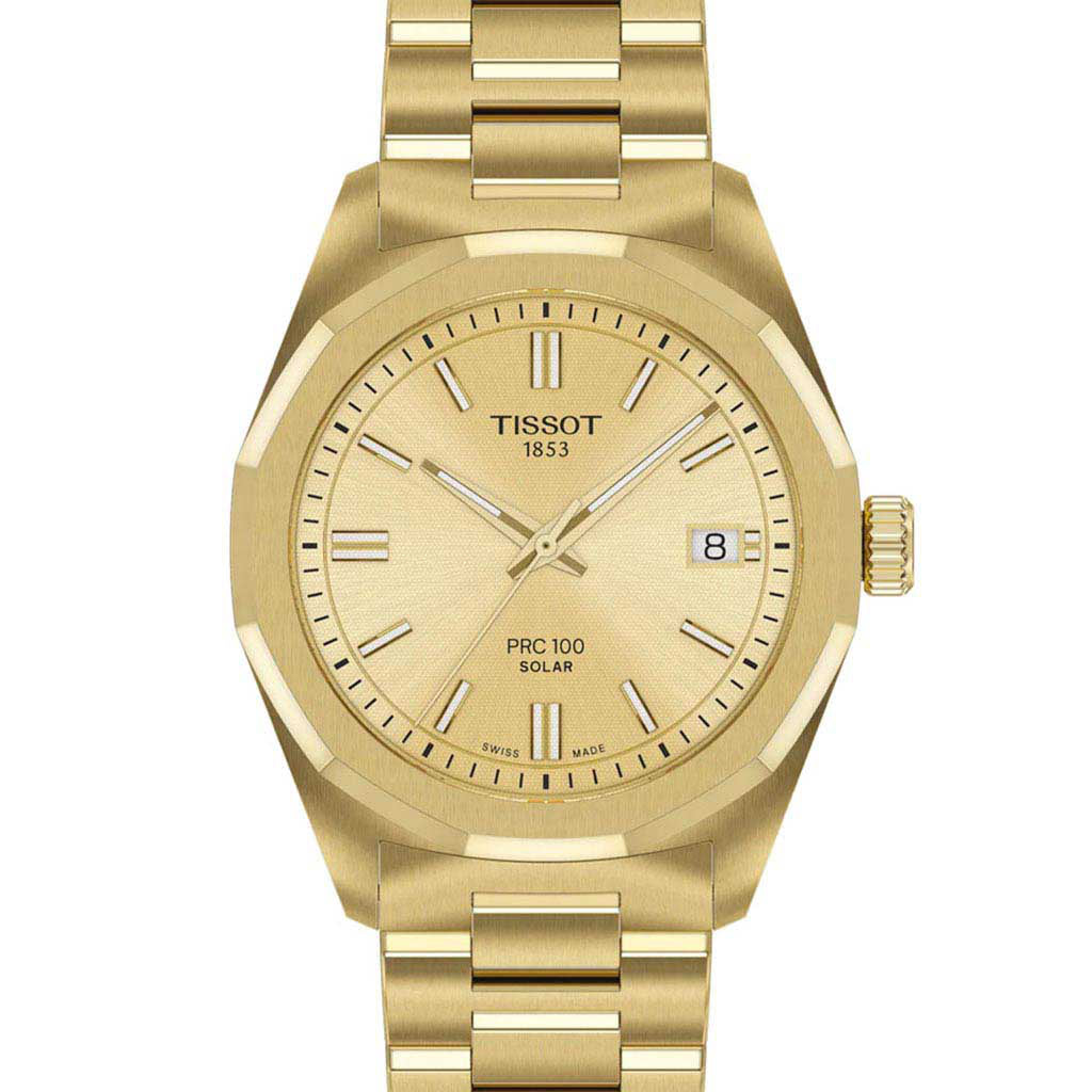 Tissot PRC 100 Solar 34 mm Steel Gold T1518223302100