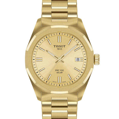 Tissot PRC 100 Solar 34 mm Steel Gold T1518223302100