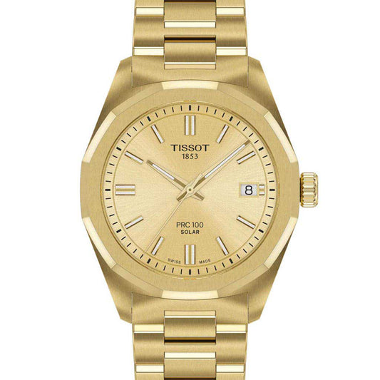 Tissot PRC 100 Solar 34 mm Steel Gold T1518223302100