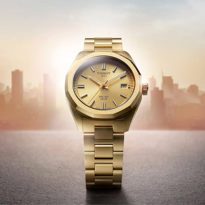 Tissot PRC 100 Solar 34MM Gold Metal Gold