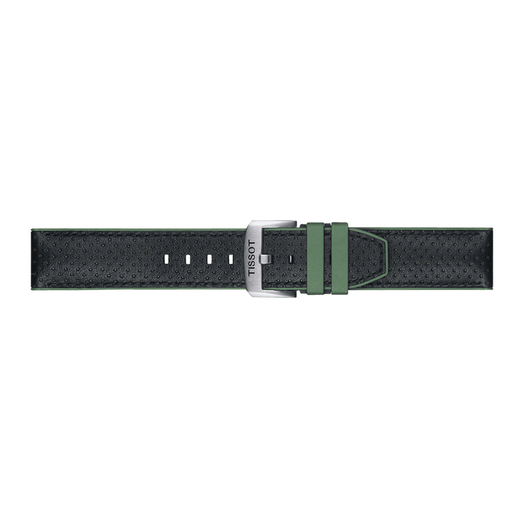 Tissot 22 mm Leather Black/Green T852.046.787