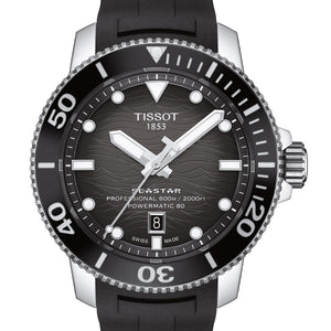 Tissot Seastar 2000 Powermatic 80 T1206071744100 Ausstellungsstück Automatikuhr mit schwarzem Silikon/Kautschuckarmband