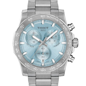 Tissot Supersport Chrono 42 mm Light-Blue T125.417.11.351.00 Chronograph mit silberfarbenem Edelstahlarmband